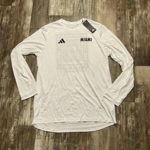 Adidas White Miami Long Sleeve Tee Size Large